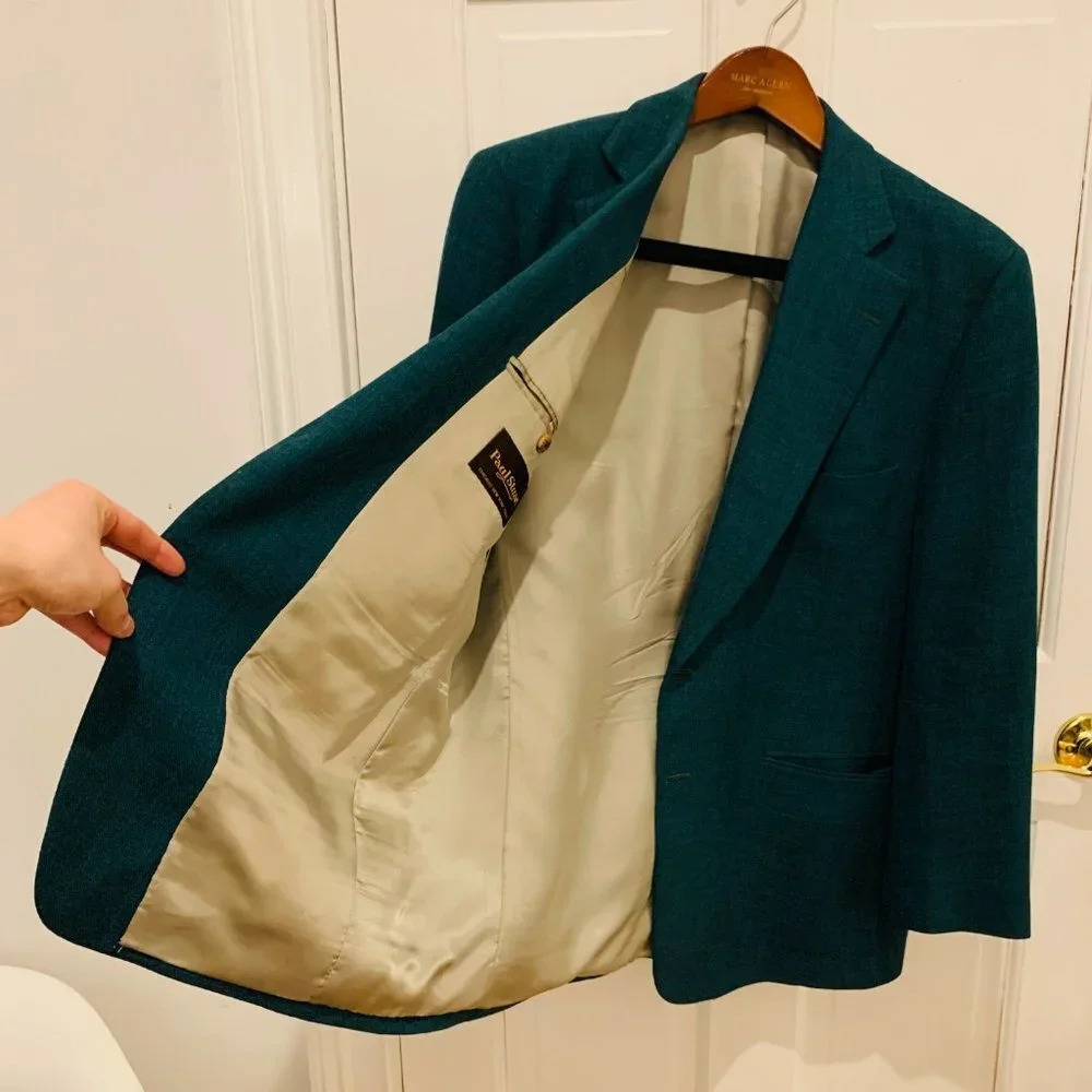 Paul Stuart Green Wool Suit Jacket Sport Coat Blazer Size 42 Short - Picture 11 of 16